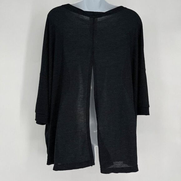 Free People Black Textured‎ Open Back Oversized  Top S - Picture 3 of 7